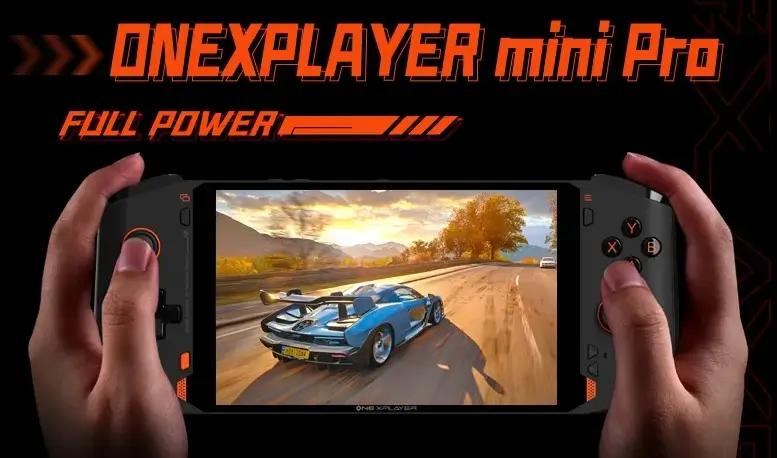 Console portable OneXFirst Mini avec écran tactile, joysticks analogiques et boutons de contrôle