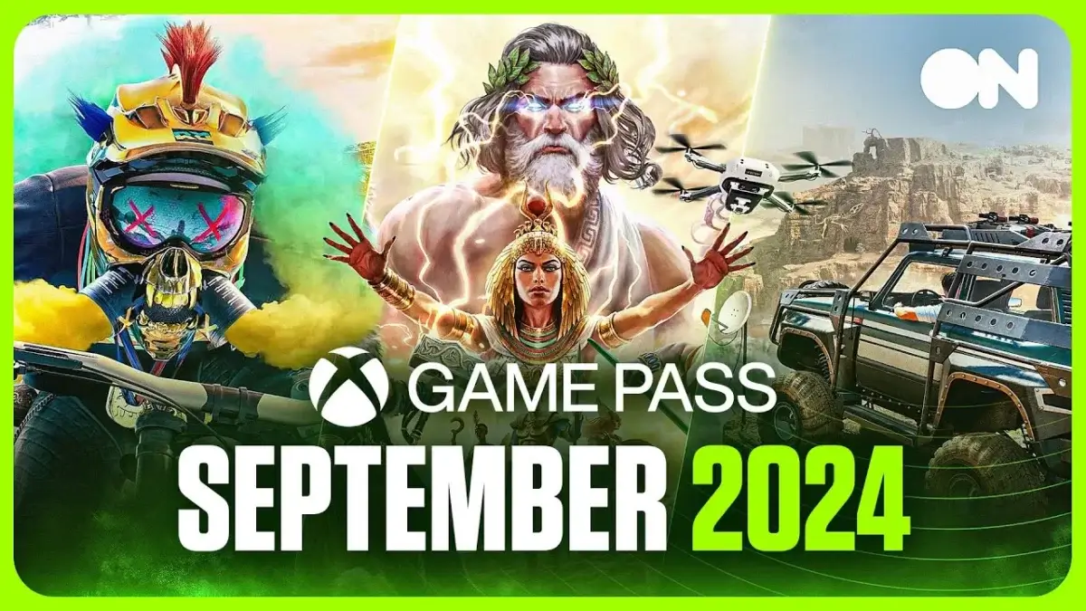 Collage des jeux Xbox Game Pass de septembre 2024 avec logos et personnages