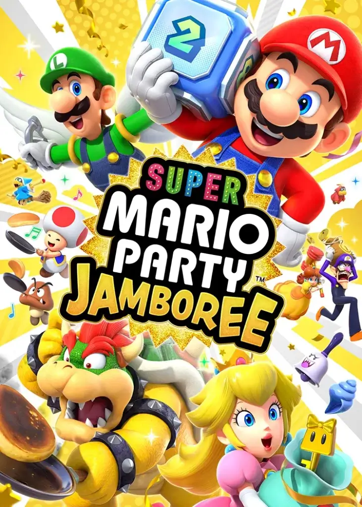 tu es rédacteur SEO , donne moi un texte alternatif , une légendre , et une descritpion : Super Mario Party Jamboree