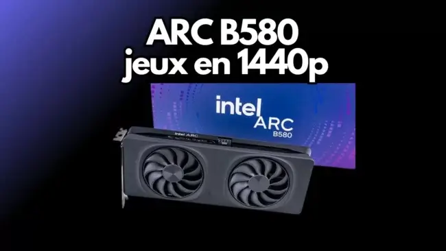 Intel Arc B580 Limited Edition avec graphique de performances en 1440p