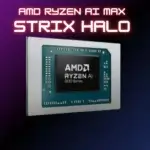 Processeur AMD Ryzen AI Max 390 de la série Strix Halo, offrant des performances de pointe avec 12 cœurs Zen 5, une fréquence d'horloge de 5,0 GHz et une architecture graphique RDNA 3.5.