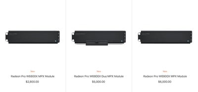 modules mpx de la série radeon pro w6000