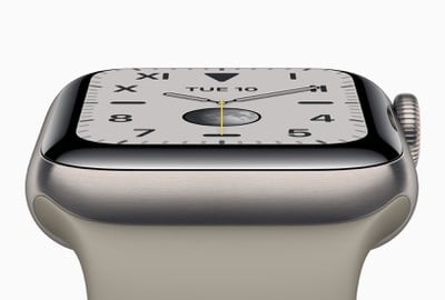 Nouveau matériau du boîtier de la montre Apple série 5 en titane 091019