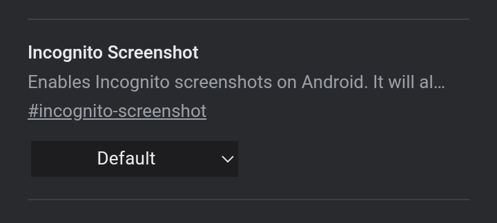Prendre des captures d'écran en mode navigation privée sur Android