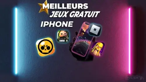 Collage des icônes des meilleurs jeux gratuits iOS avec iPhone et iPad en arrière-plan