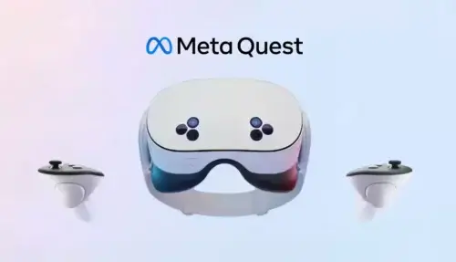 Prototype du Meta Quest 3S avec façade noire et double ensemble de caméras triangulaires