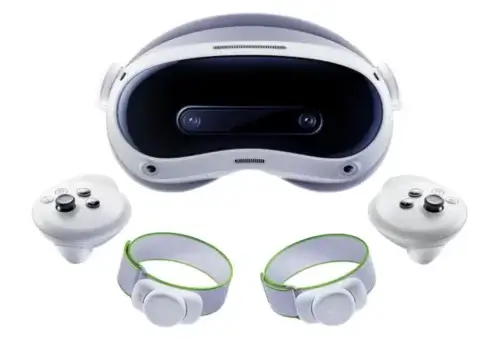 Casque de réalité virtuelle Pico 4 Ultra avec façade noire et double caméra frontale