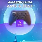 Interface Amazon Luna sur divers appareils avec manette Luna et jeux en streaming