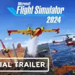 Image de présentation de Microsoft Flight Simulator 2024 montrant un avion survolant un paysage réaliste.