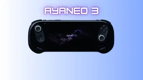 Console portable Ayaneo 3 avec écran OLED 7 pouces, processeur AMD Ryzen AI 9 HX 370, GPU Radeon 890M et design modulaire.