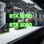 Image illustrant les prix, les ruptures de stock et les points de vente des nouvelles cartes graphiques Nvidia RTX 5080 et RTX 5090.