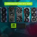 Comparatif des cartes graphiques RTX 5080, une solution performante pour le gaming 4K et les créateurs de contenu exigeants.