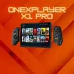 OneXPlayer X1 Pro en mode tablette avec contrôleurs détachables et écran affichant un jeu